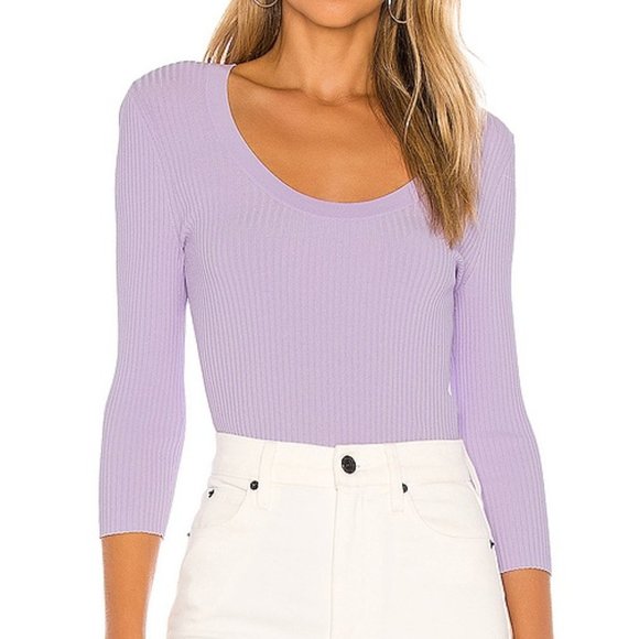 Lavender Ribbed Women's Top - Picture 1 of 5